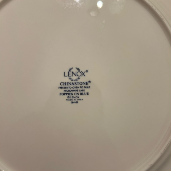 Vintage Lenox Poppies on Blue Chinastone dinner plates perfect set of 3 - Picture 5 of 5